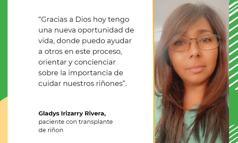 Gladys Irizarry Rivera, paciente con trasplante de riñón